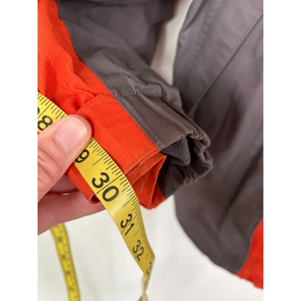 The North Face Gore-Tex Mountain Jacket Mens XL Orange Grey‎ Fleece Lined Shell